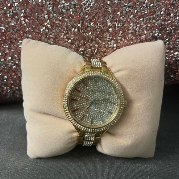 MICHAEL KORS Pavé Gold-Tone Watch - Picture 1 of 4